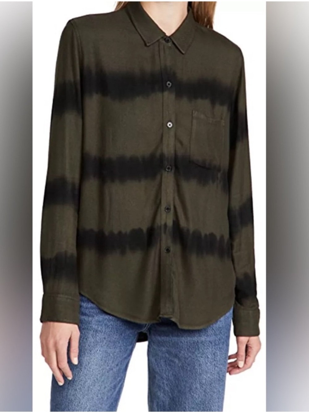 Rails Olive & Black Tie-Dye Button-Down Shirt